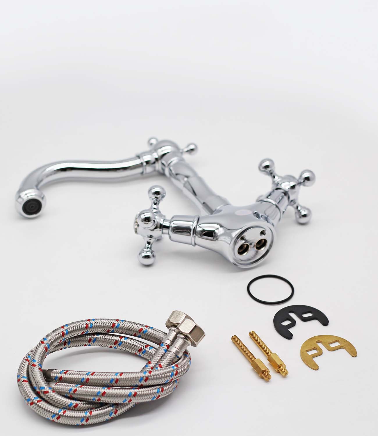 09112 Смеситель двухвент. для умыв. (ХРОМ)  GANZER  (10/1шт)