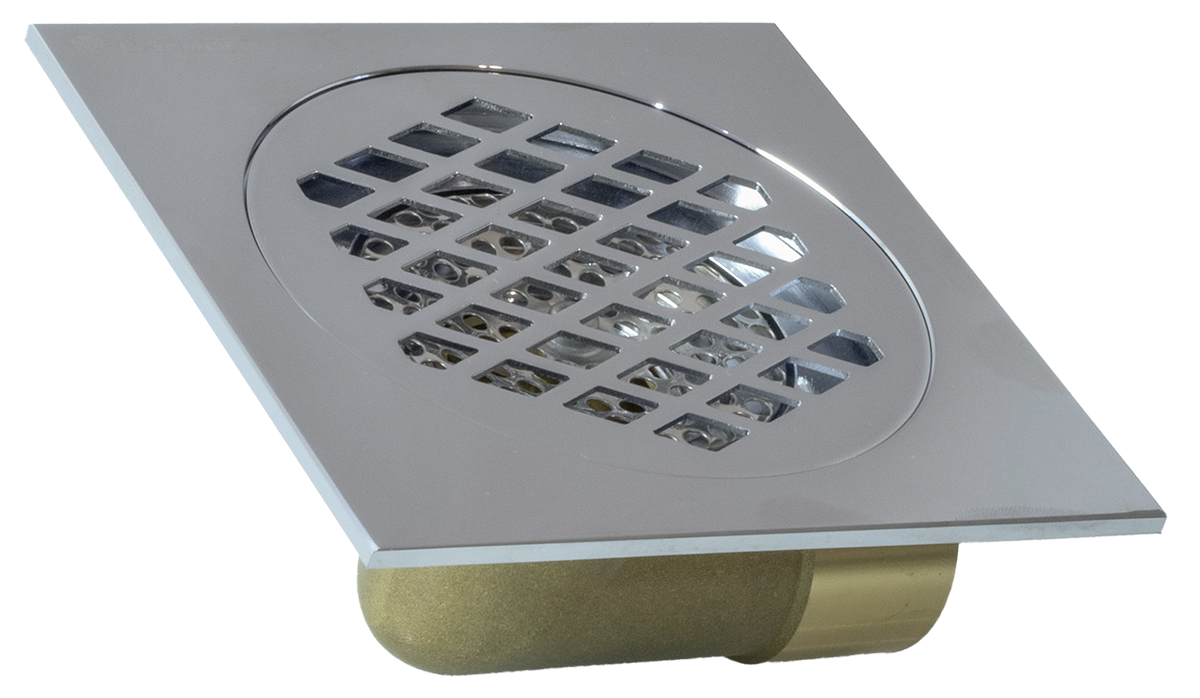 Трап угловой 15 х 15  (ХРОМ)  GANZER  (24/1шт)