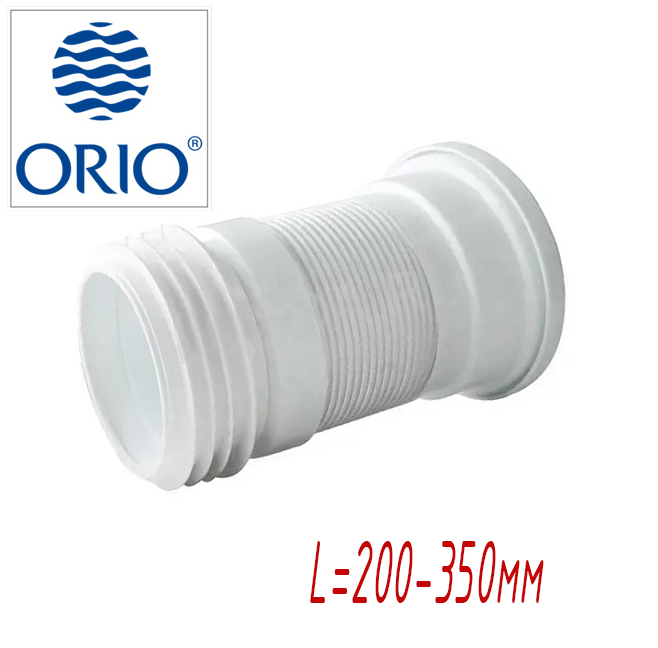 996/К Слив раздвижной для унитаза (арм. короткий L=200-350мм) ОРИО  (32/1шт)