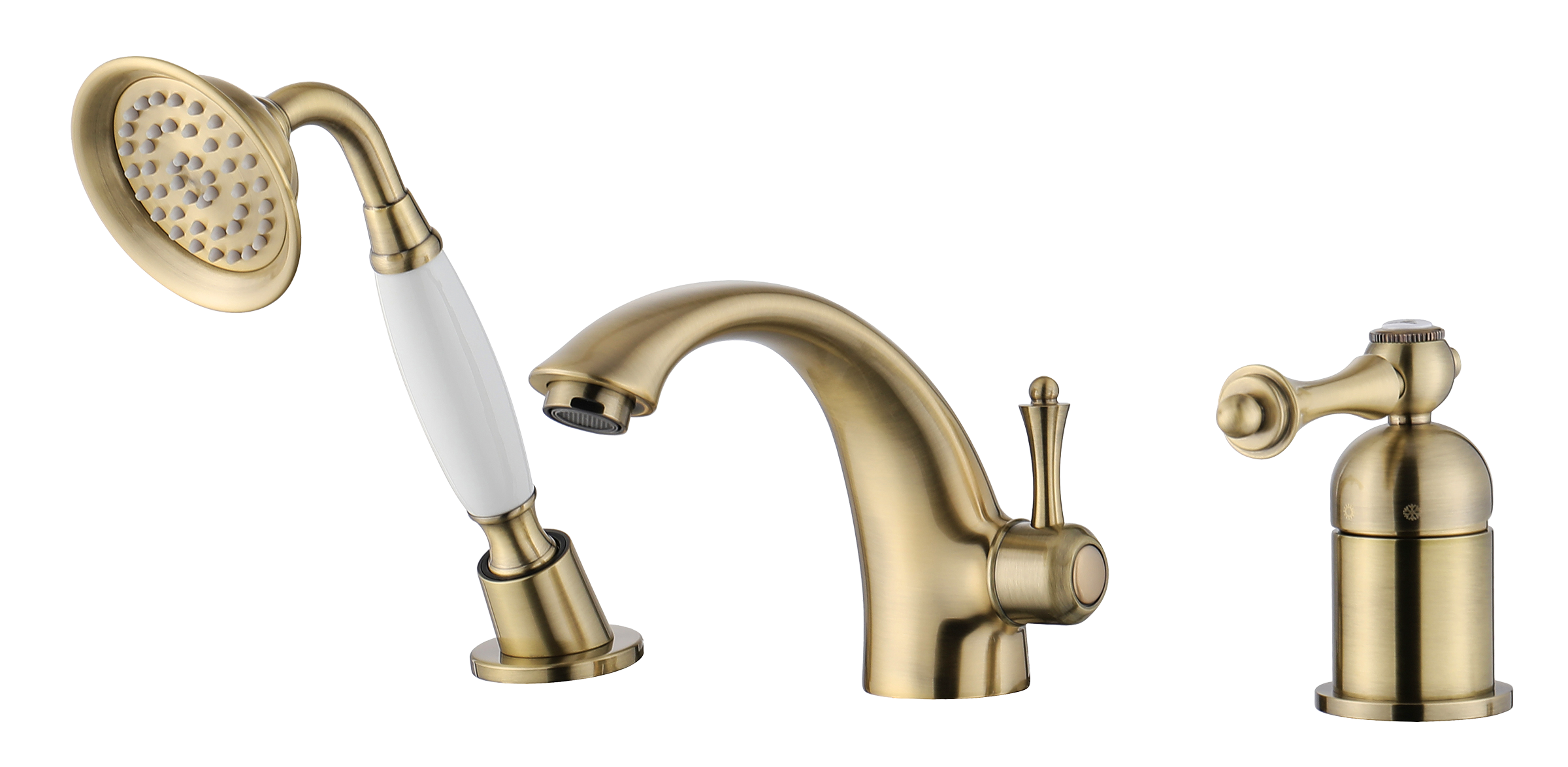 77133-D Смеситель на борт ванны (3-отв,БРОНЗА)  GANZER (8/1шт)