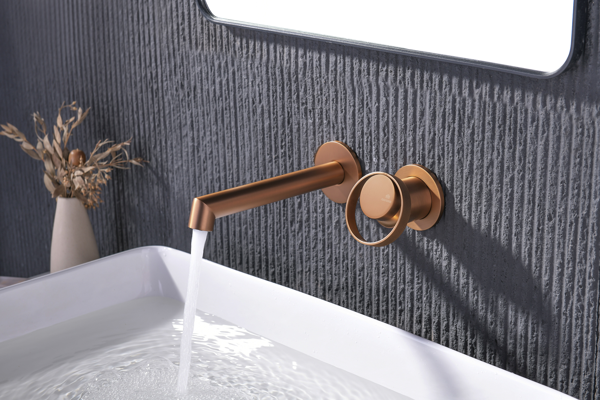 19144-R Встроенный смес для рак. (Роз. Золото) GANZER  (10/1шт)