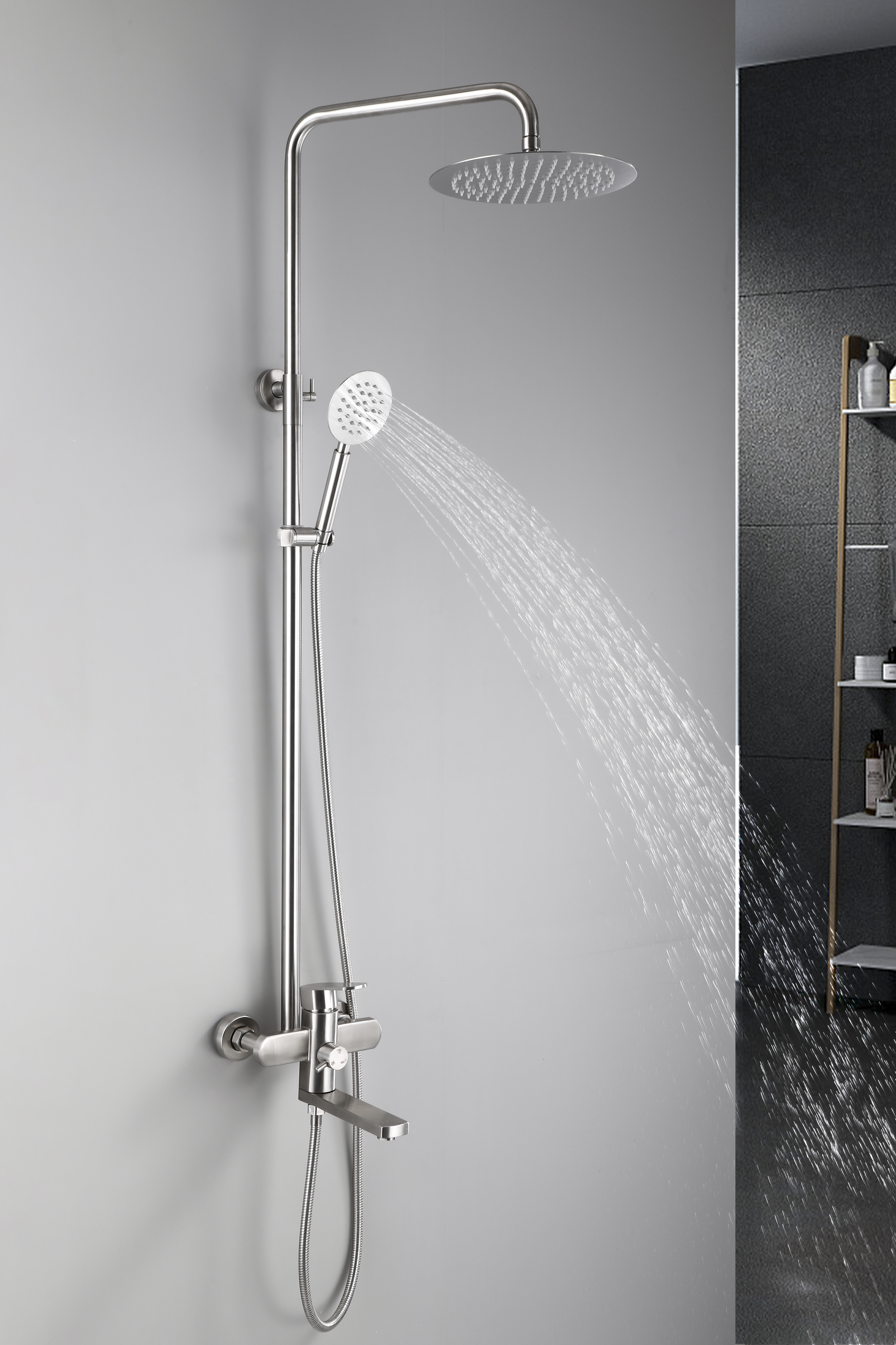 31304-G Од. душ. система из НЕРЖ. (САТИН)  HANSEN (4/1шт)