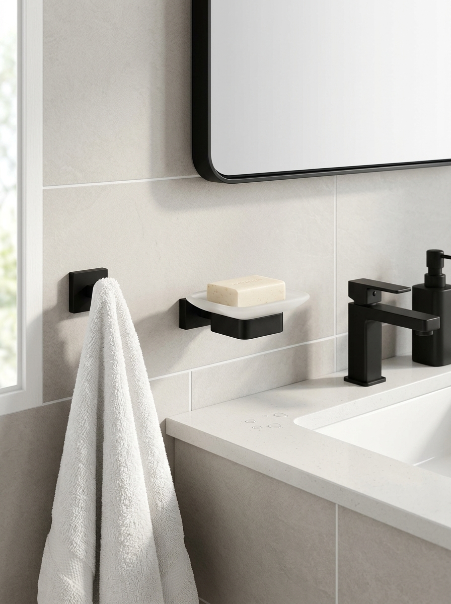 88020-C Мыльница стекло "настенный" (ЧЕРНЫЙ) GANZER (20/1шт)