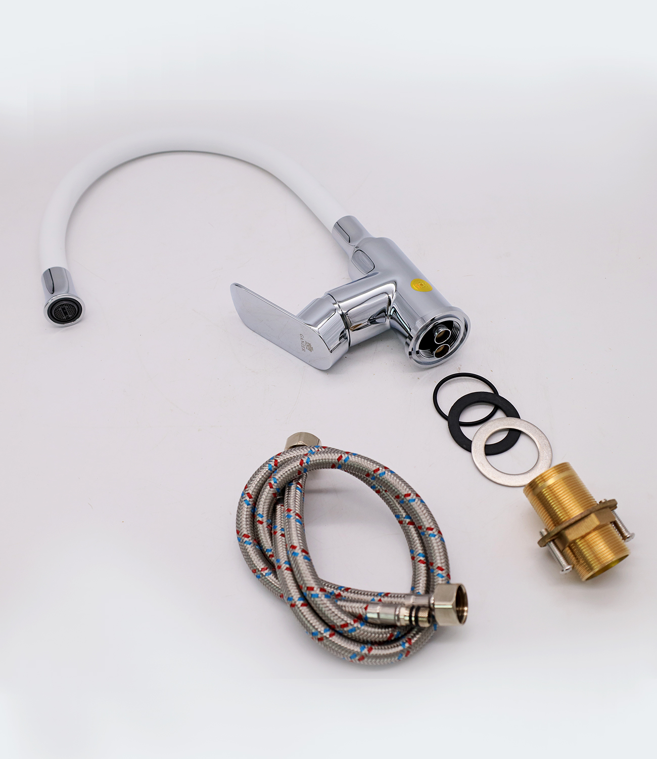 22021-F Смеситель од. для кухни (БЕЛЫЙ) "GANZER" (10/1шт) Л/К