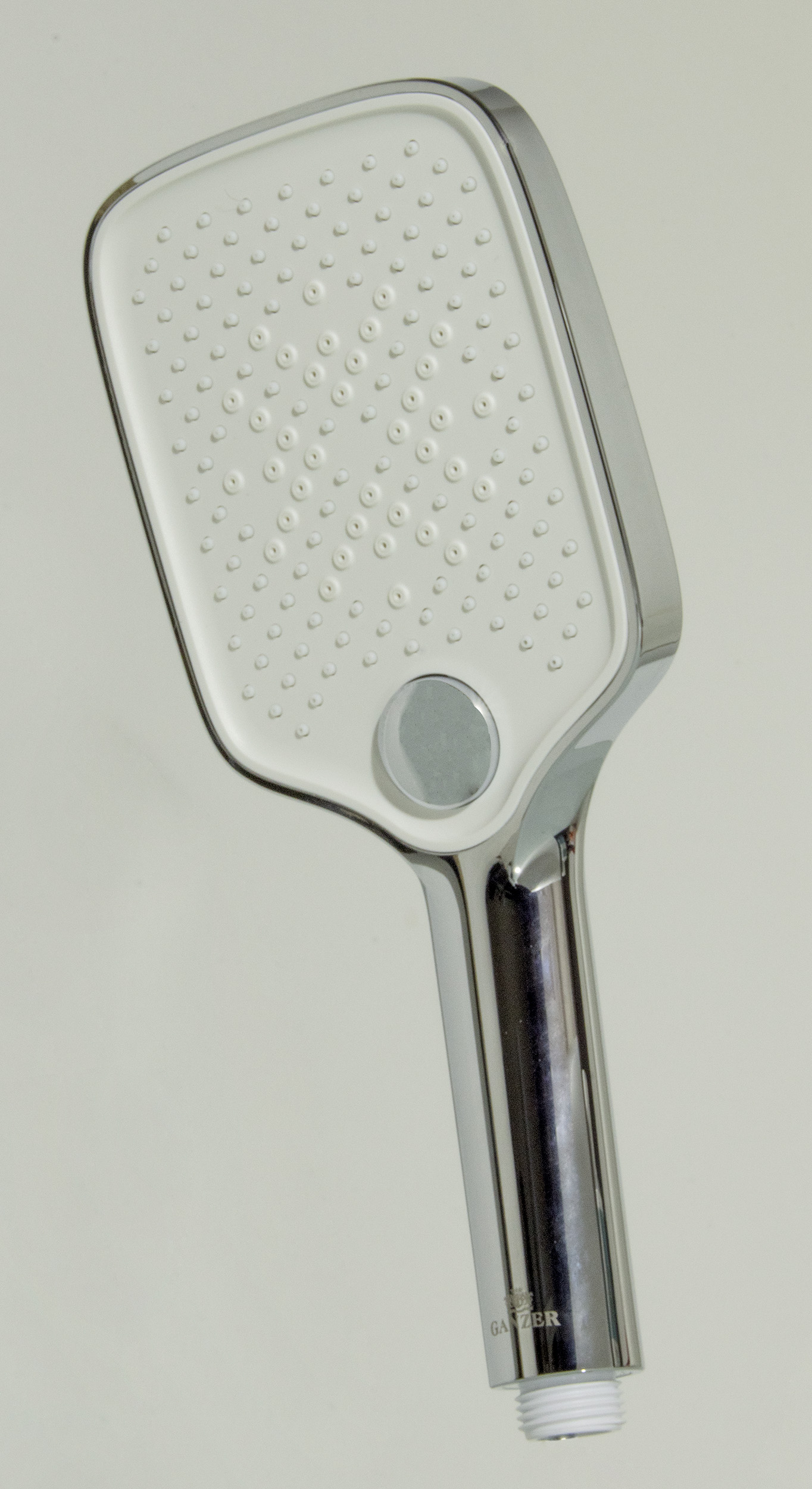 3309  Лейка массажная 3 позиции, кнопка (ХРОМ) GANZER  (40/1шт)