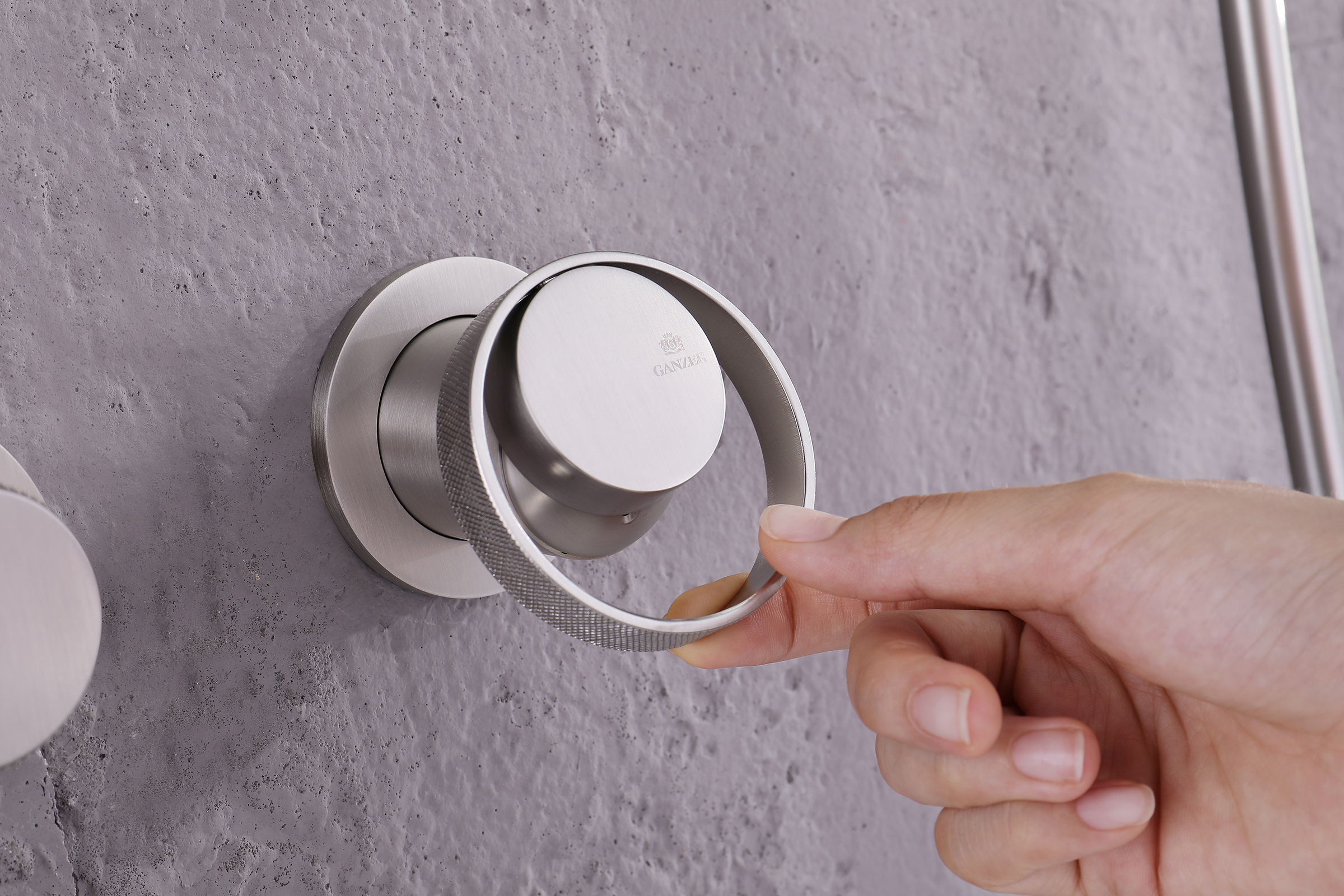 19165-G Смеситель встраиваемый для душа с 3-функ. (САТИН) GANZER (6/1шт)