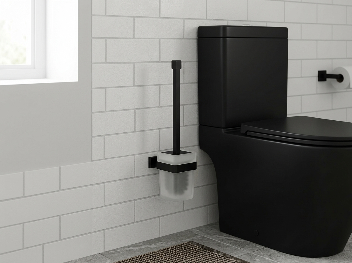 88090-C Ершик настенный стекло (ЧЕРНЫЙ)  GANZER (10/1шт)