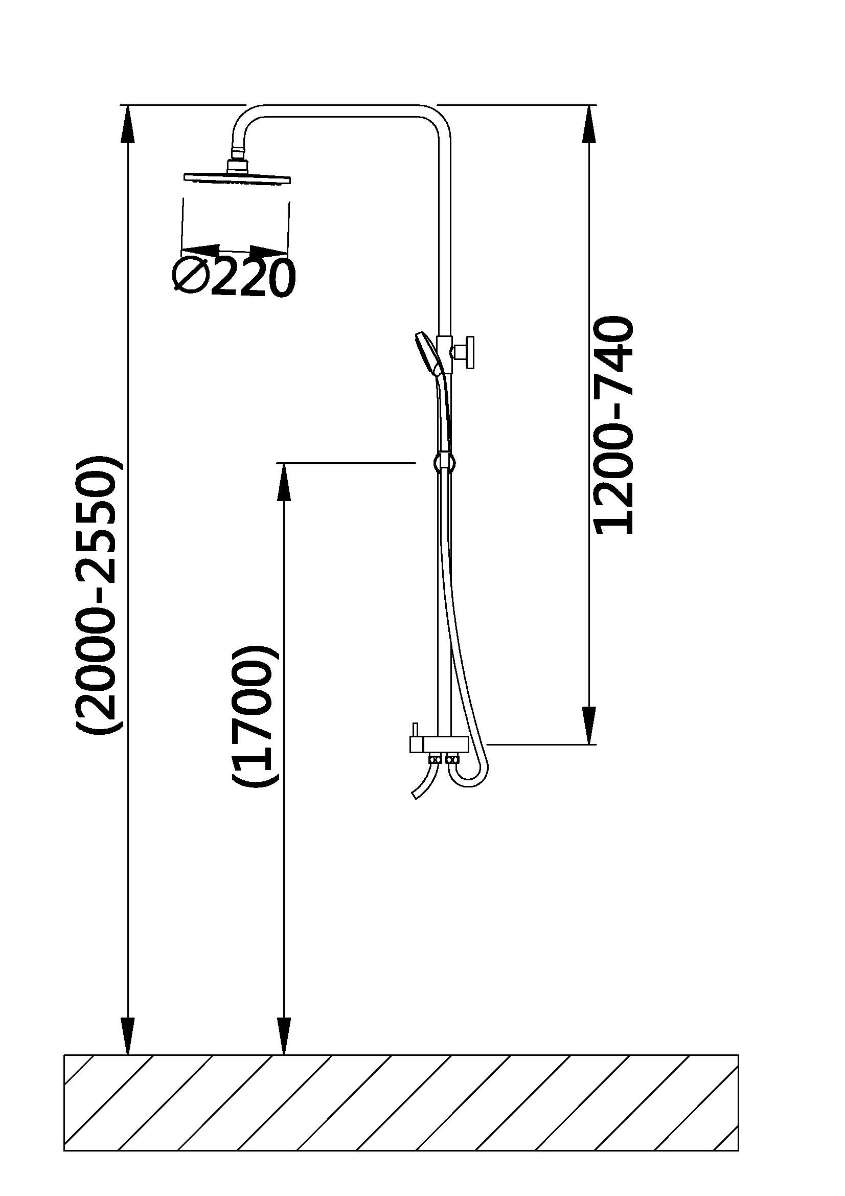 34001 Душевой релинг КРУГЛЫЙ (шланг. под.)  HANSEN  (5/1шт)