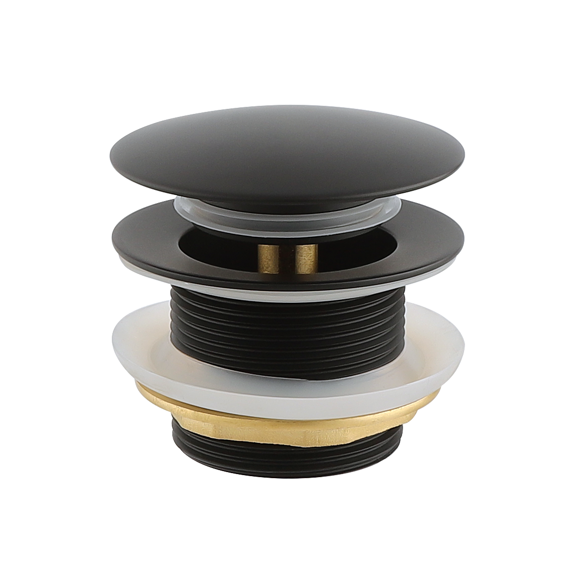 Донный клапан на ванну 1"1/2 (ЧЕРНЫЙ) GANZER  (50/1шт)