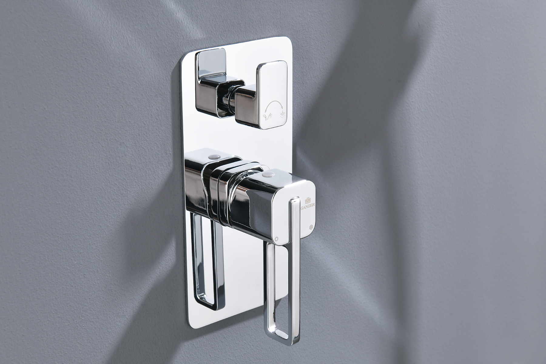 12165 Смеситель встраиваемый для душа с 3-функ. (ХРОМ) GANZER (6/1шт)