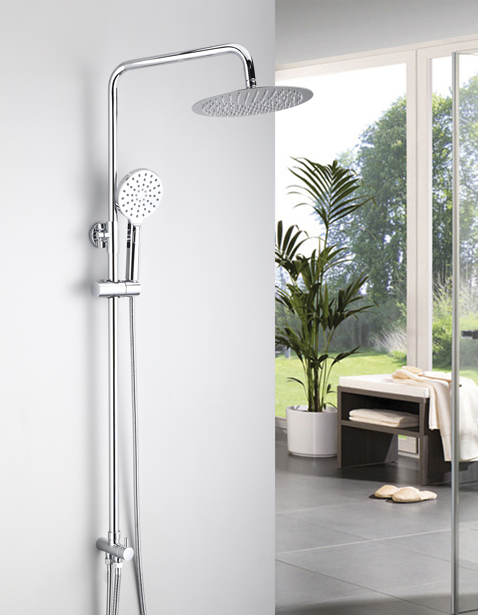 34001 Душевой релинг КРУГЛЫЙ (шланг. под.)  HANSEN  (5/1шт)