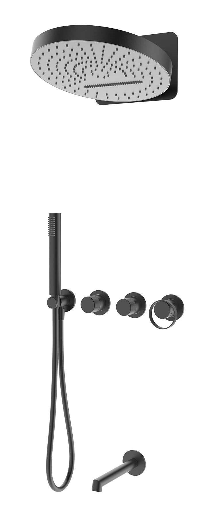 19168-Q Встроенный смес для душа с 3-функ. (ГРАФИТ) GANZER  (2/1шт)