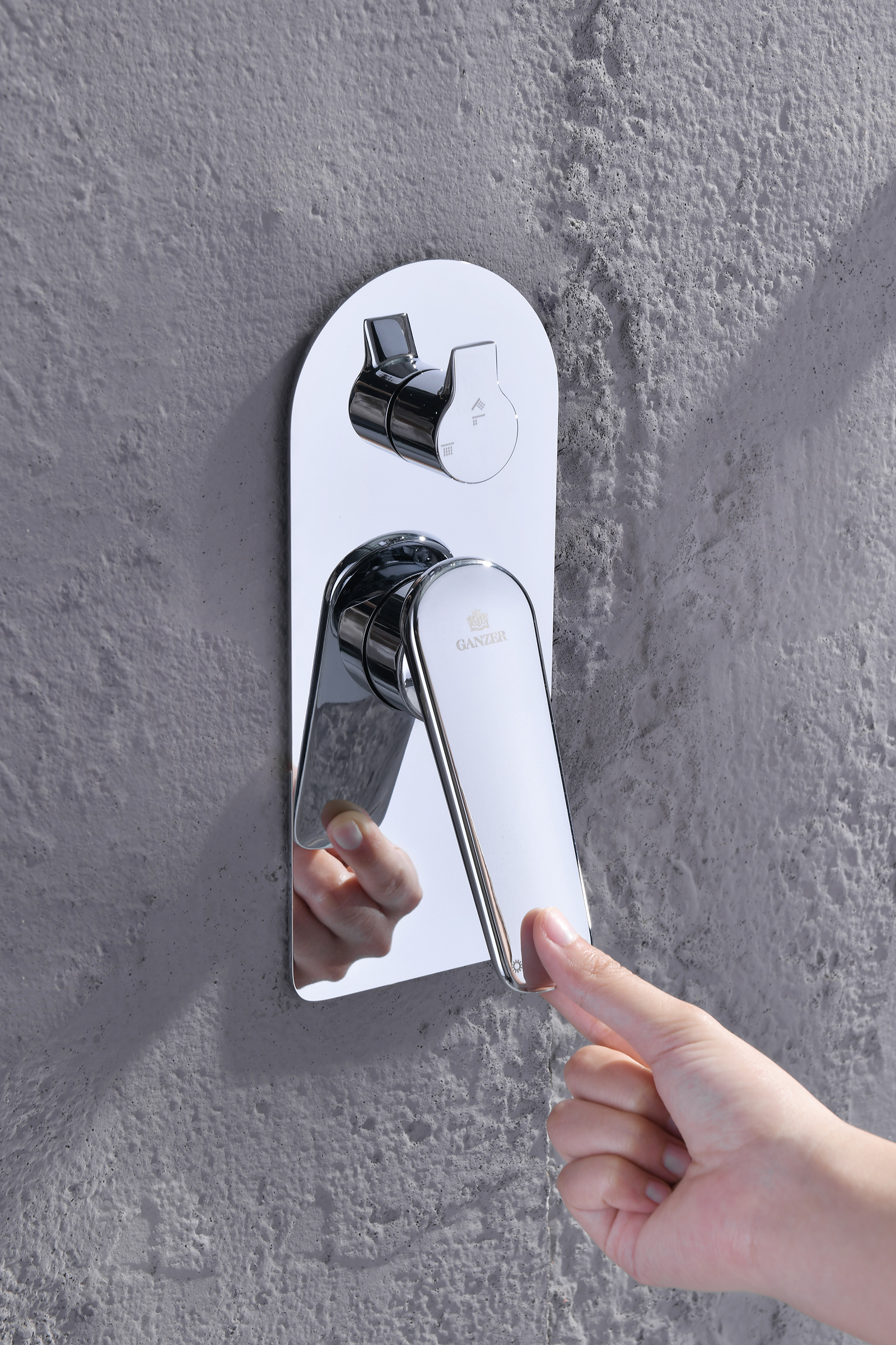 02165 Смеситель встраиваемый для душа с 3-функ. (ХРОМ) GANZER (6/1шт)