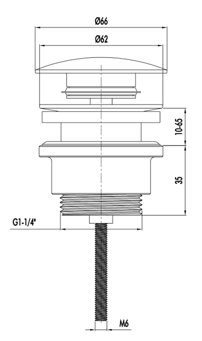 Донный клапан ViEiR для рак. с болтом  (50/1шт)