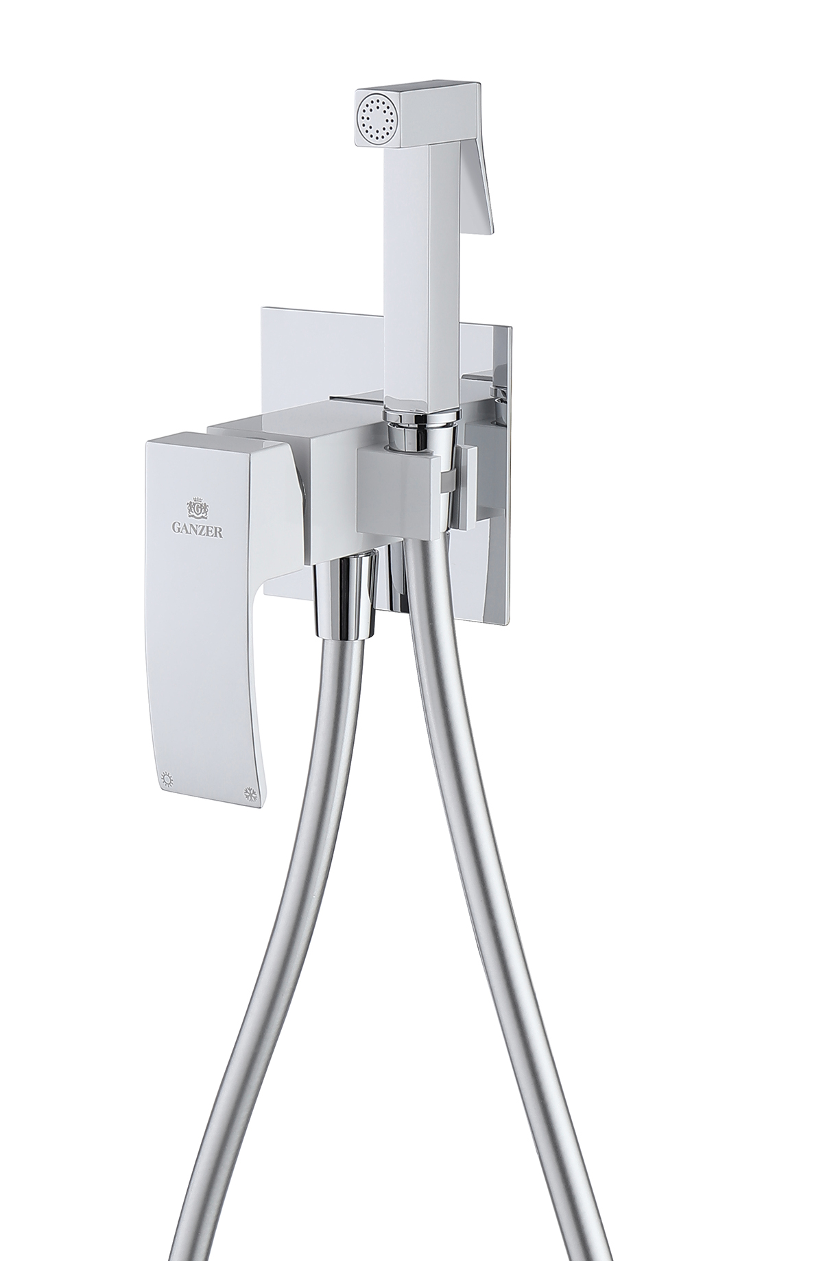 44157-F Смеситель встраиваемый с ГИГ. душем (БЕЛЫЙ) GANZER (10/1шт)