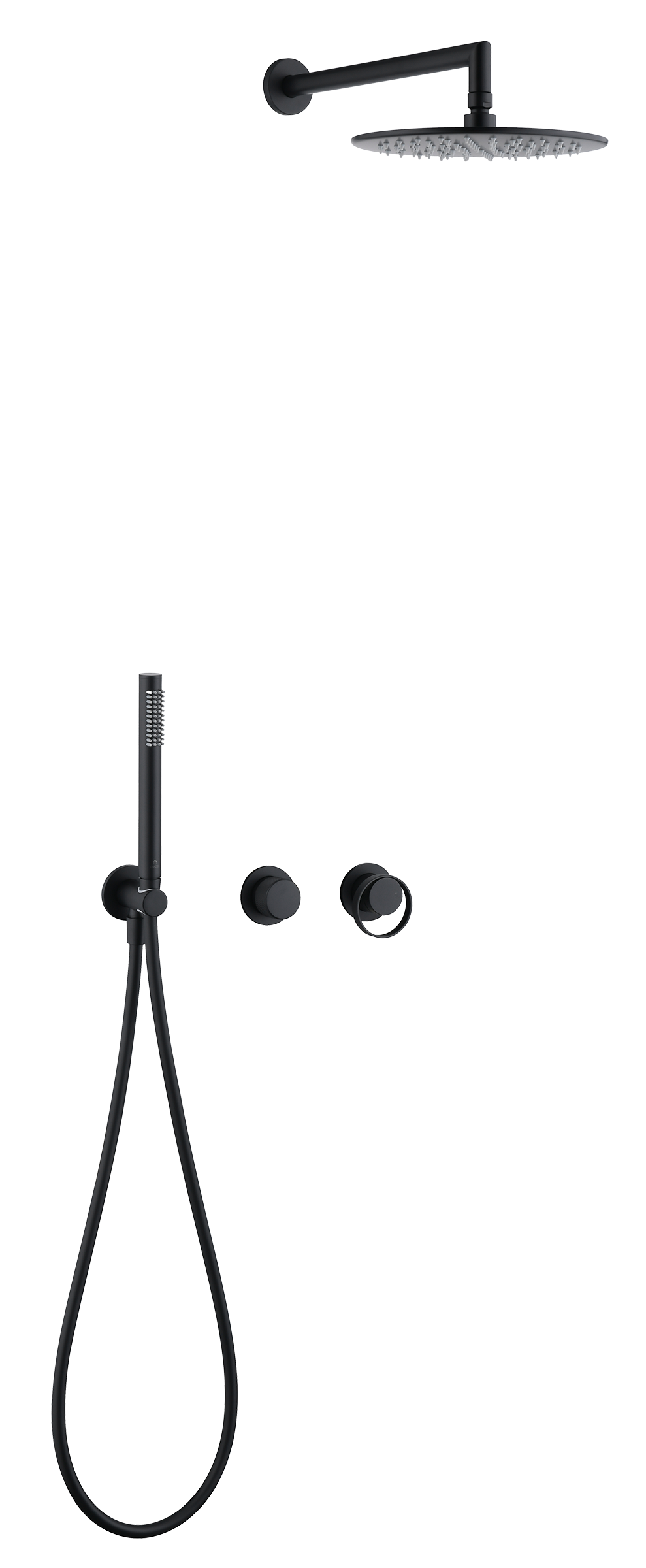 19164-C Встроенный смес для душа с 2-функ. (ЧЕРНЫЙ) GANZER  (6/1шт)