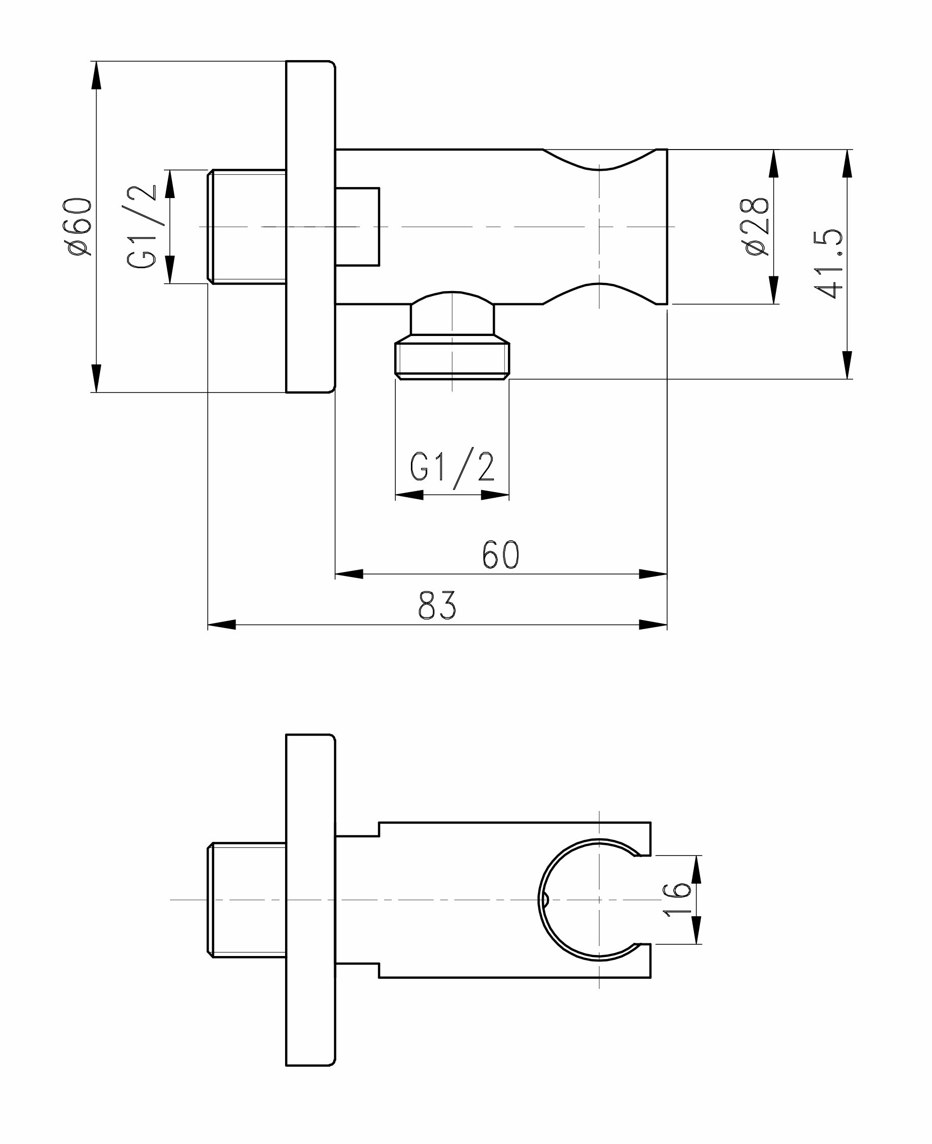 Выход/держ/клапан (круглый, БРОНЗА) GANZER