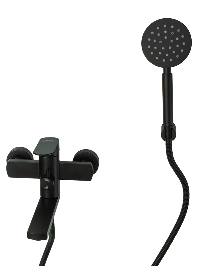 30304-C Смес. од. из НЕРЖ. для ванны кор.(ЧЕРНЫЙ) HANSEN  (12/1шт)