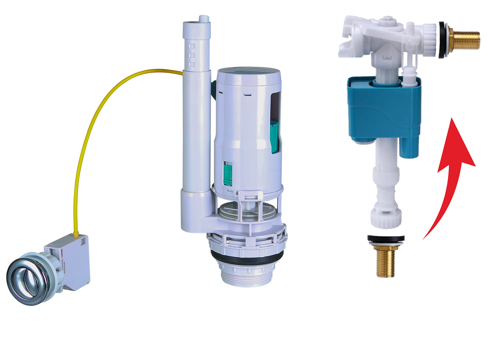 Арматура для бачка с клап., с ТРОСОМ 1/2 (УНИВЕР. 2 кн) GANZER (12/1шт)