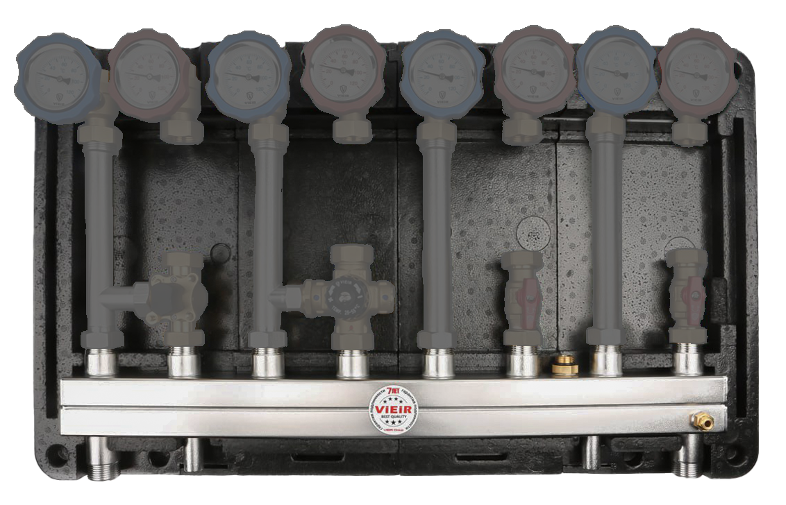 Распределительный колл. в блочной теплоизоляции SMARTBOX для 4-ех насосных групп 1"нр.  ViEiR  (1шт)