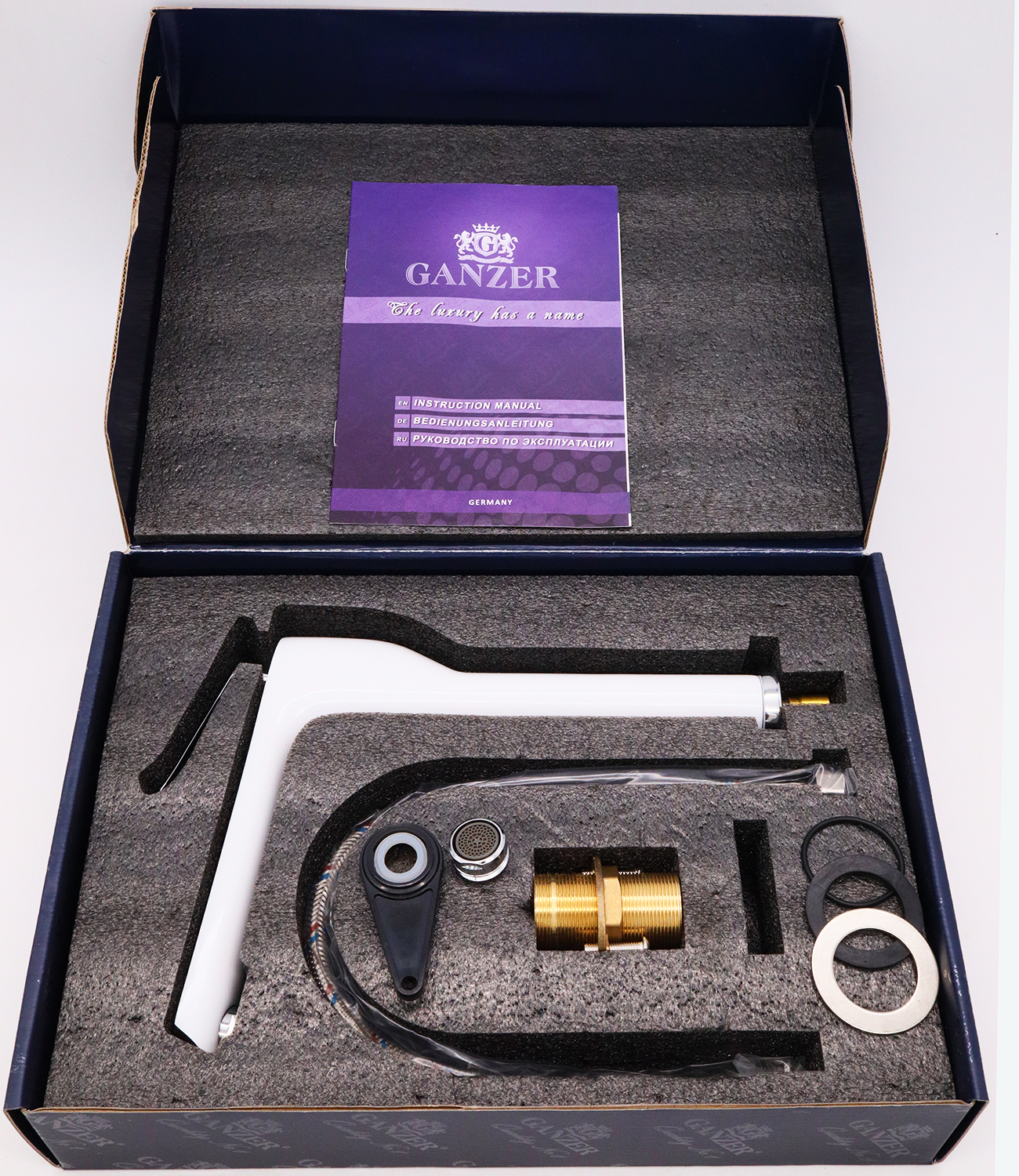 20012-F Смес. высокий для умывальника "GANZER" (8/1шт)  Л/К