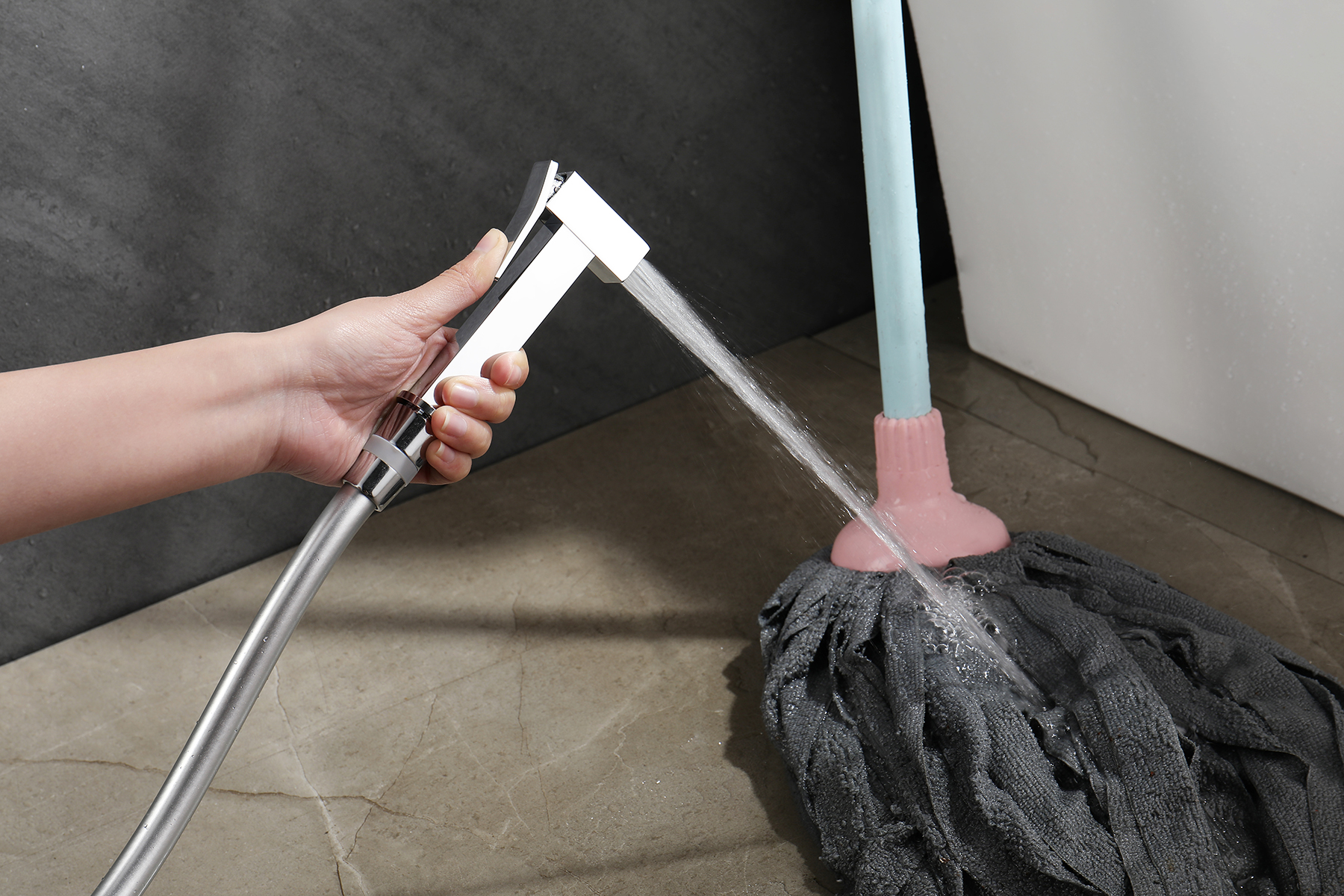 44157-F Смеситель встраиваемый с ГИГ. душем (БЕЛЫЙ) GANZER (10/1шт)