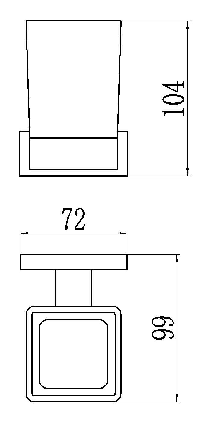 88060-C Стакан стекло "настенный" (ЧЕРНЫЙ) GANZER (20/1шт)