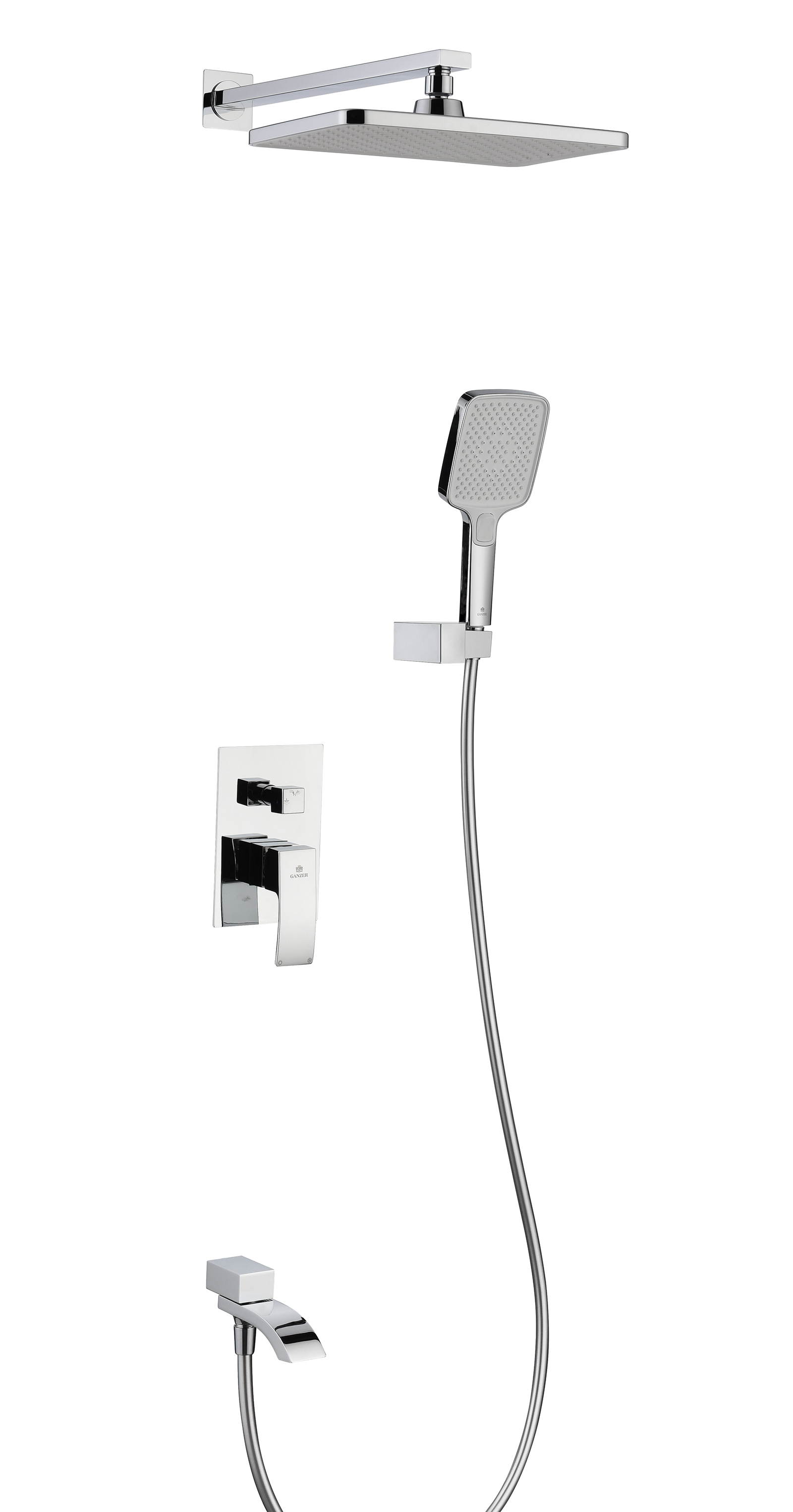 44165 Смеситель встраиваемый для душа с 3-функ. (ХРОМ) GANZER (6/1шт)