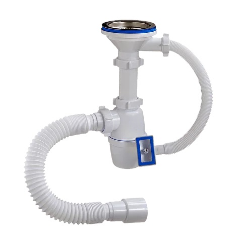 40079 Сифон 3 1/2 40 с переливом, с гоф. 40-40/50  ОРИО (22/1шт) КВАД