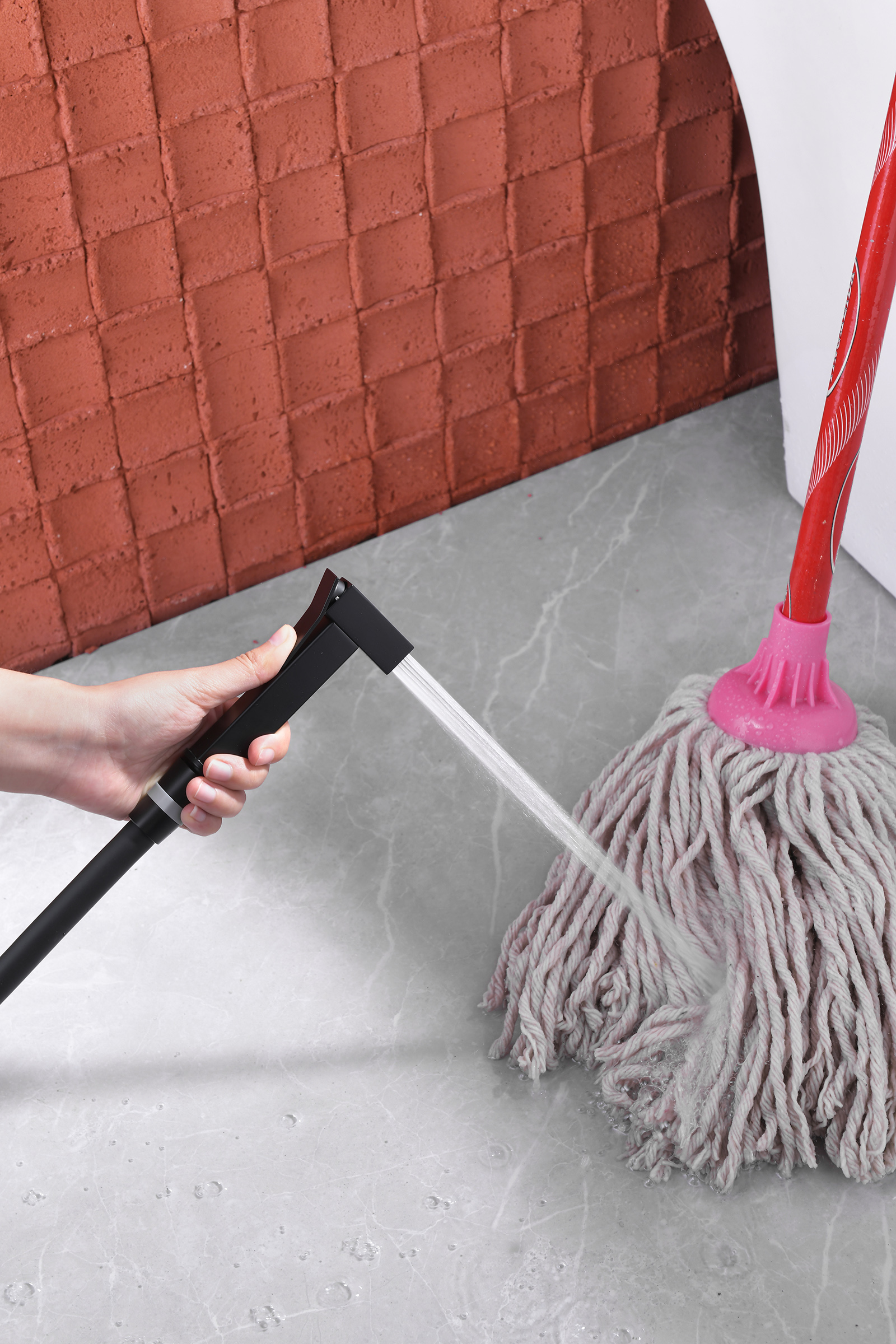 44157-C Смеситель встраиваемый с ГИГ. душем (ЧЕРНЫЙ) GANZER (10/1шт)