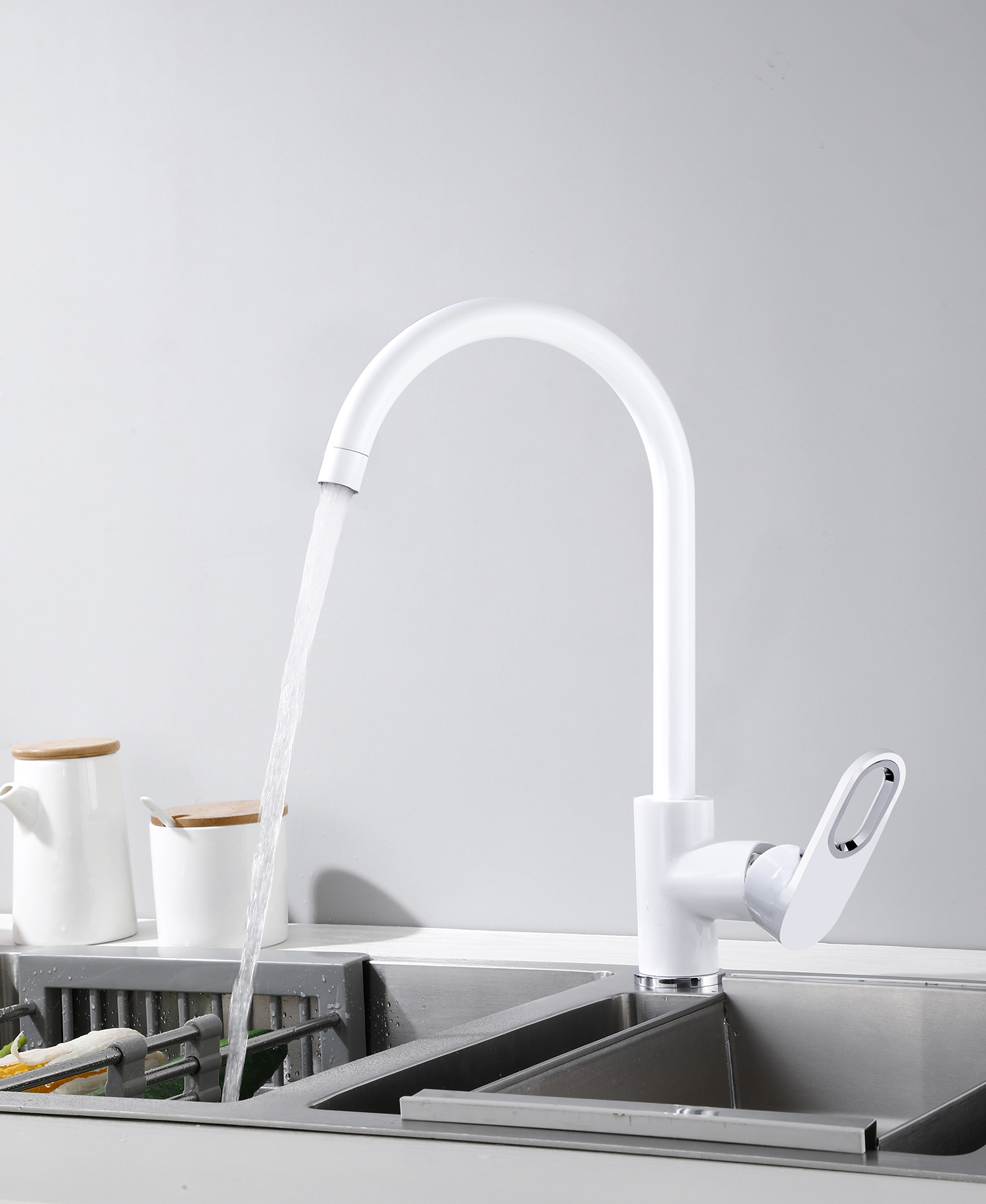 53016-F Смеситель для кухни (БЕЛЫЙ) HANSEN (10/1шт)