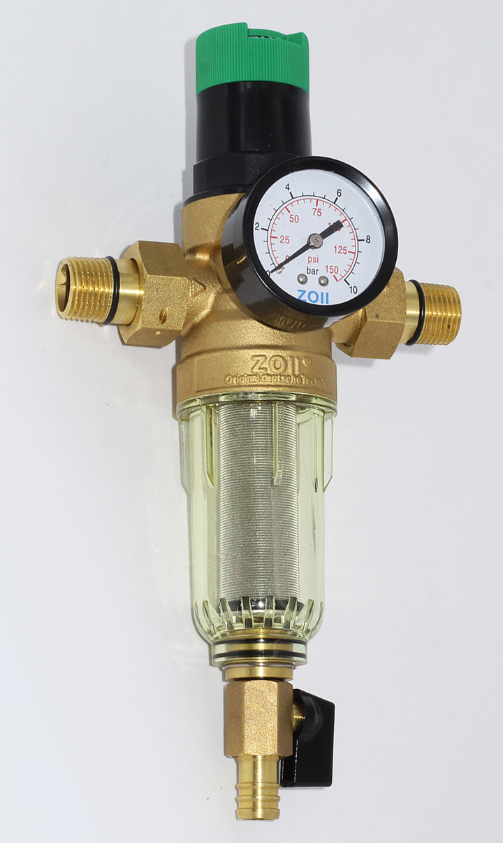 Фильтр с редуктором давления 1/2  (СТЕКЛО)  ЗОЛЛ (8/1шт)
