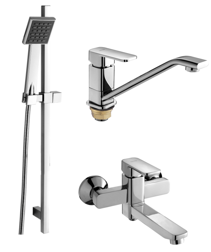 12037  Душевой комплект (3 в 1) ХРОМ "GANZER"  Л/К