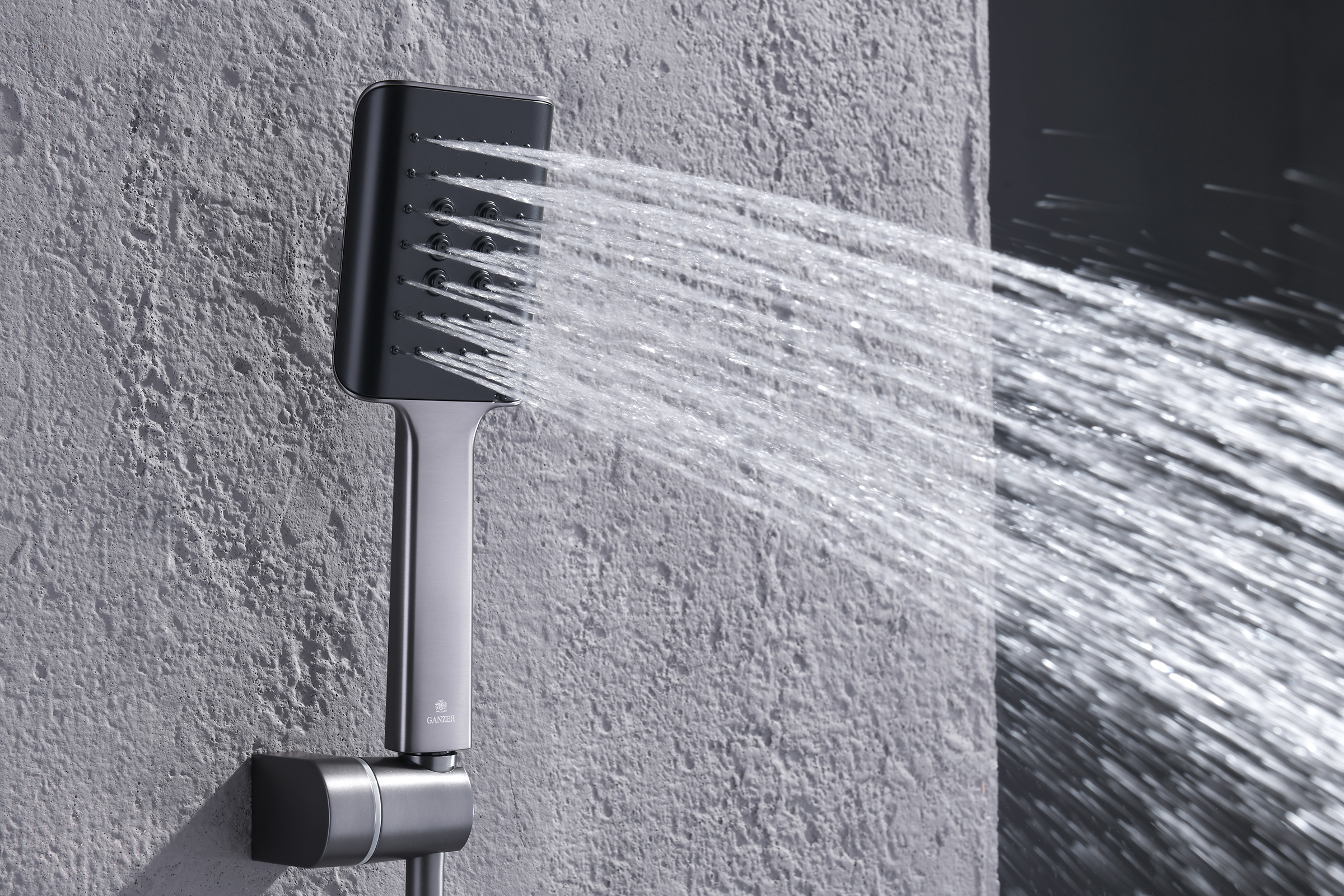 02165-Q Смеситель встраиваемый для душа с 3-функ. (ГРАФИТ) GANZER (6/1шт)