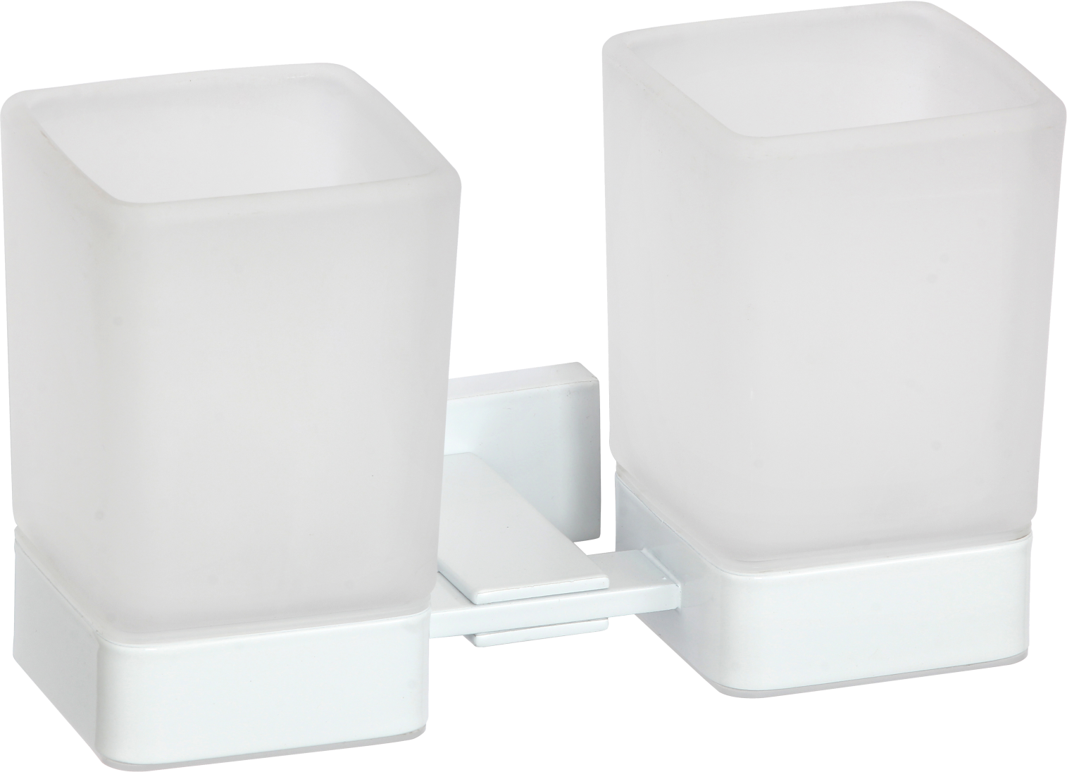 88080-F Стакан двойной стекло "настенный" (БЕЛЫЙ) GANZER (20/1шт)