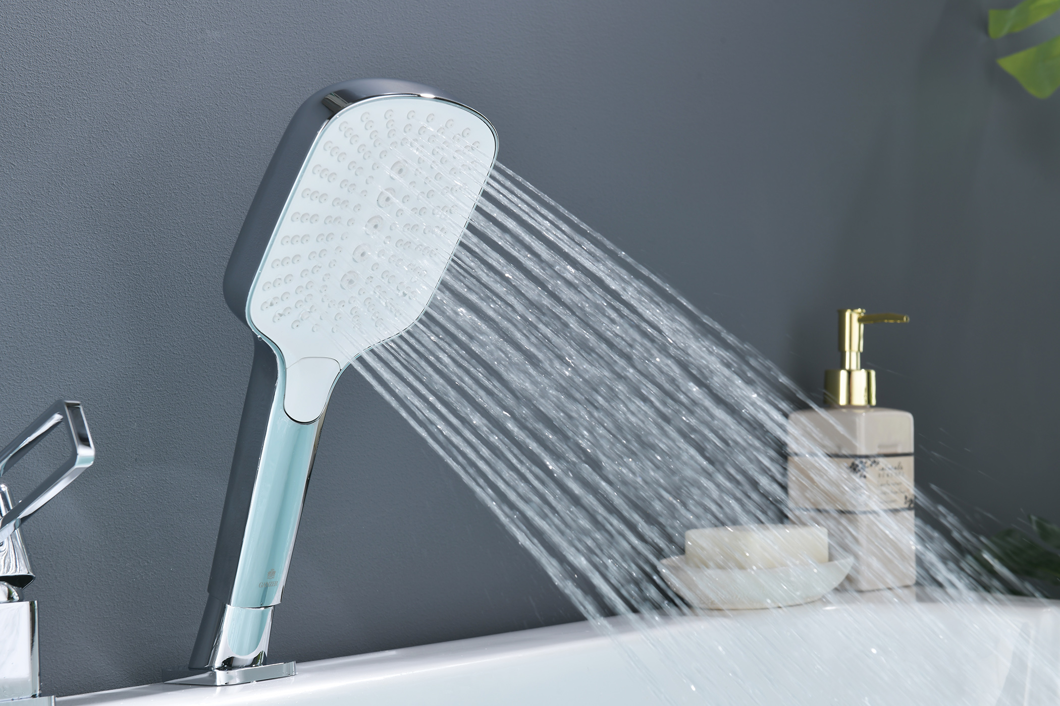 12133 Смеситель на борт ванны (3-отв,ХРОМ)  GANZER (10/1шт)