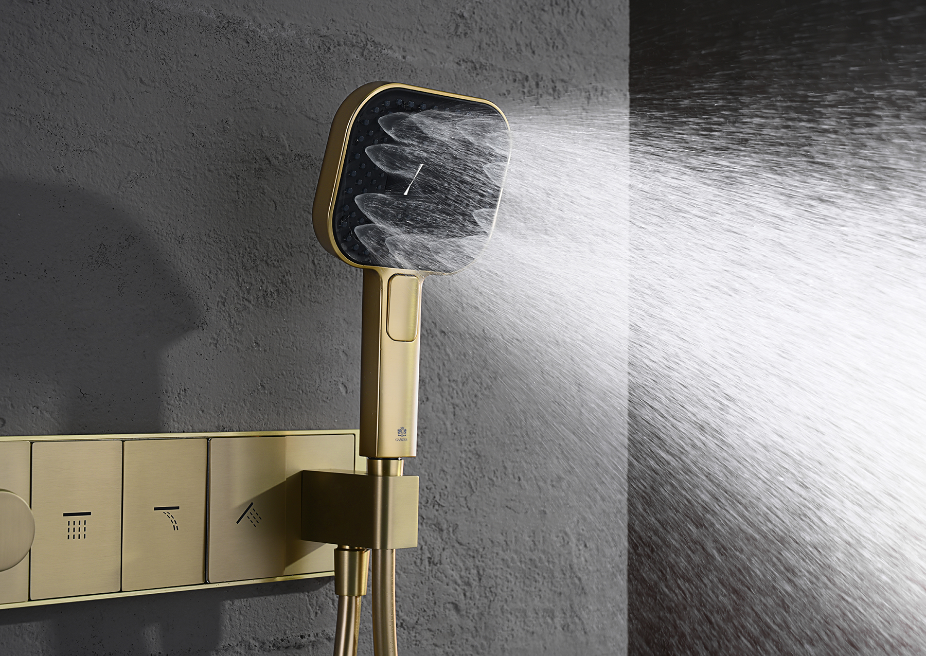 55164-S Встроенный смес для душа с 2-функ. (Мат. Золото) GANZER  (2/1шт)