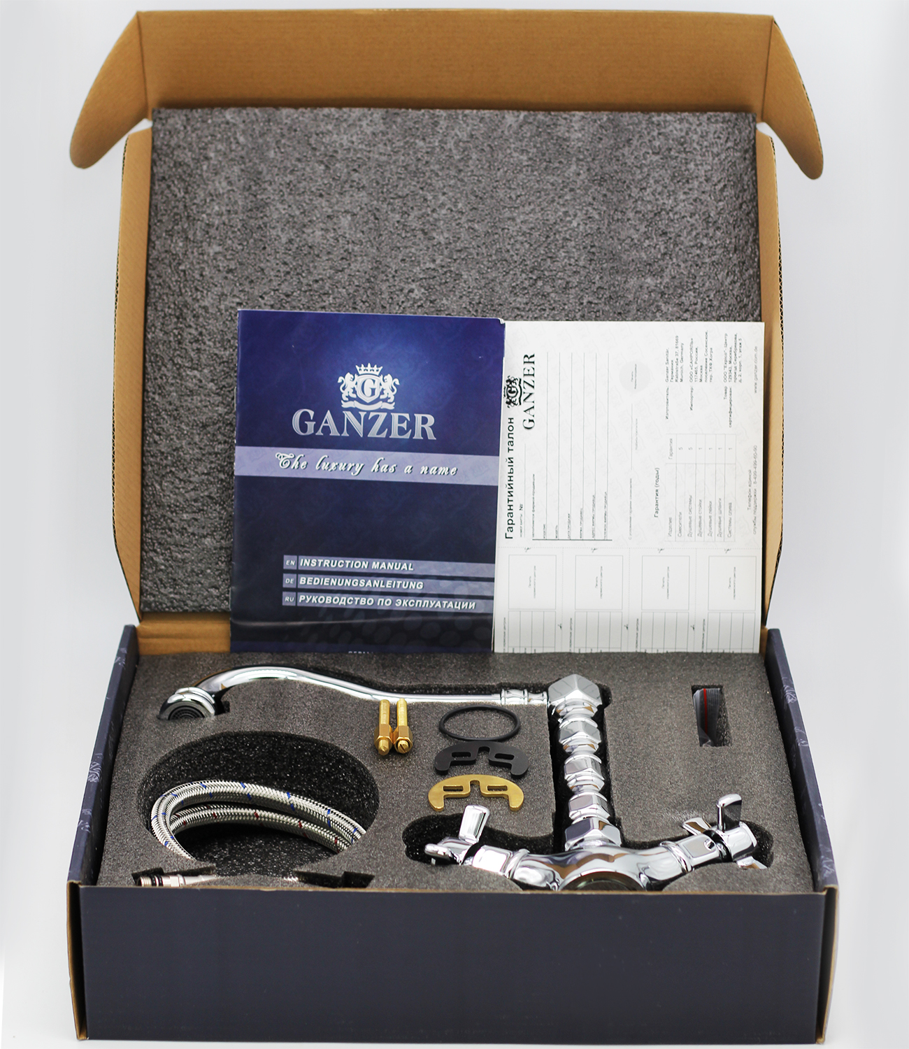 15022 Смеситель двухвентельный для кухни "GANZER"  (10/1шт)