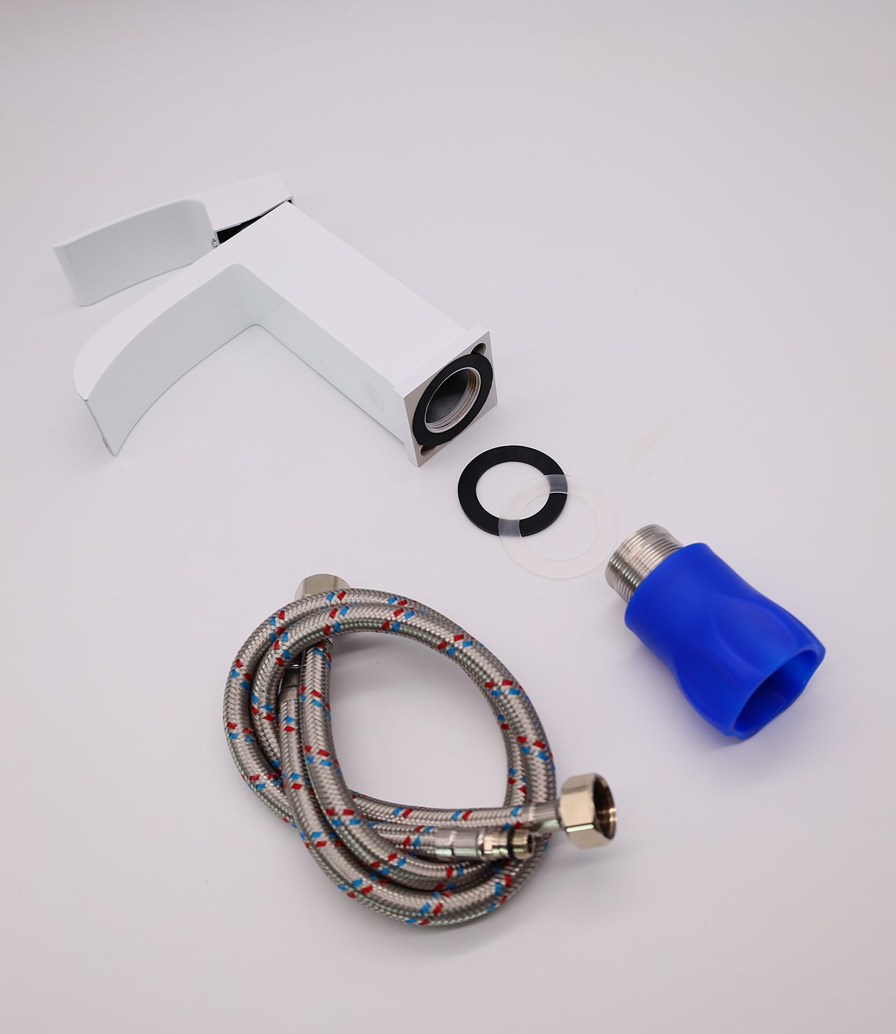 44014-F Смеситель для умыв. белый (ВОДОПАД) GANZER  (10/1шт) Л/К