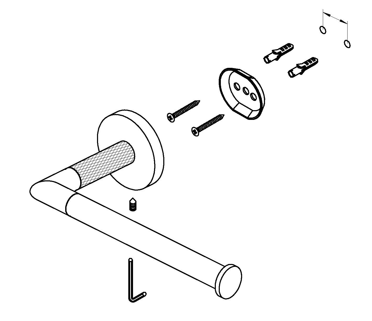 19532-Q Держатель для туалетной бумаги БЕЗ крышки (ГРАФИТ) GANZER  (20/1шт)