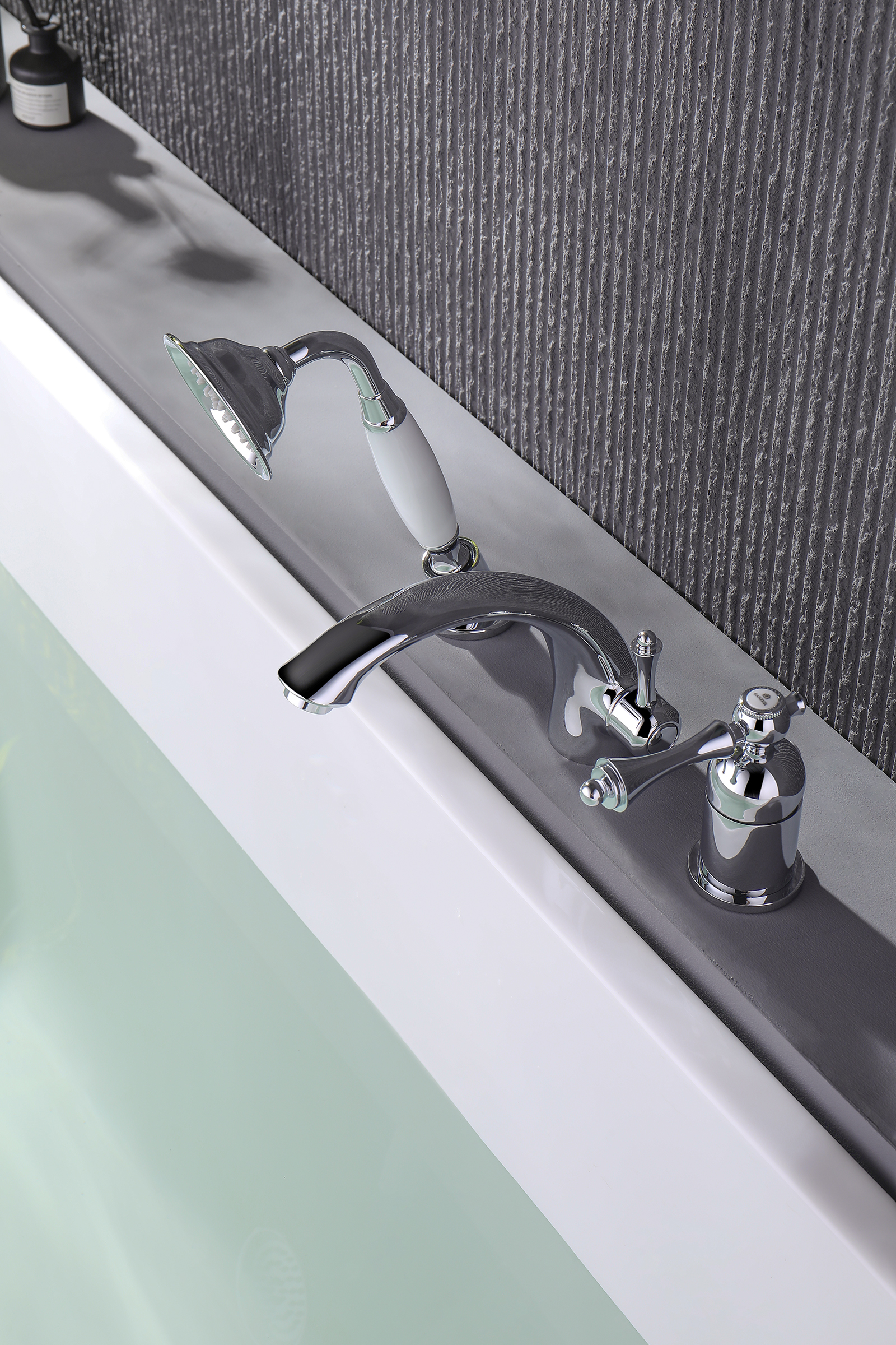 77133 Смеситель на борт ванны (3-отв,ХРОМ)  GANZER (8/1шт)