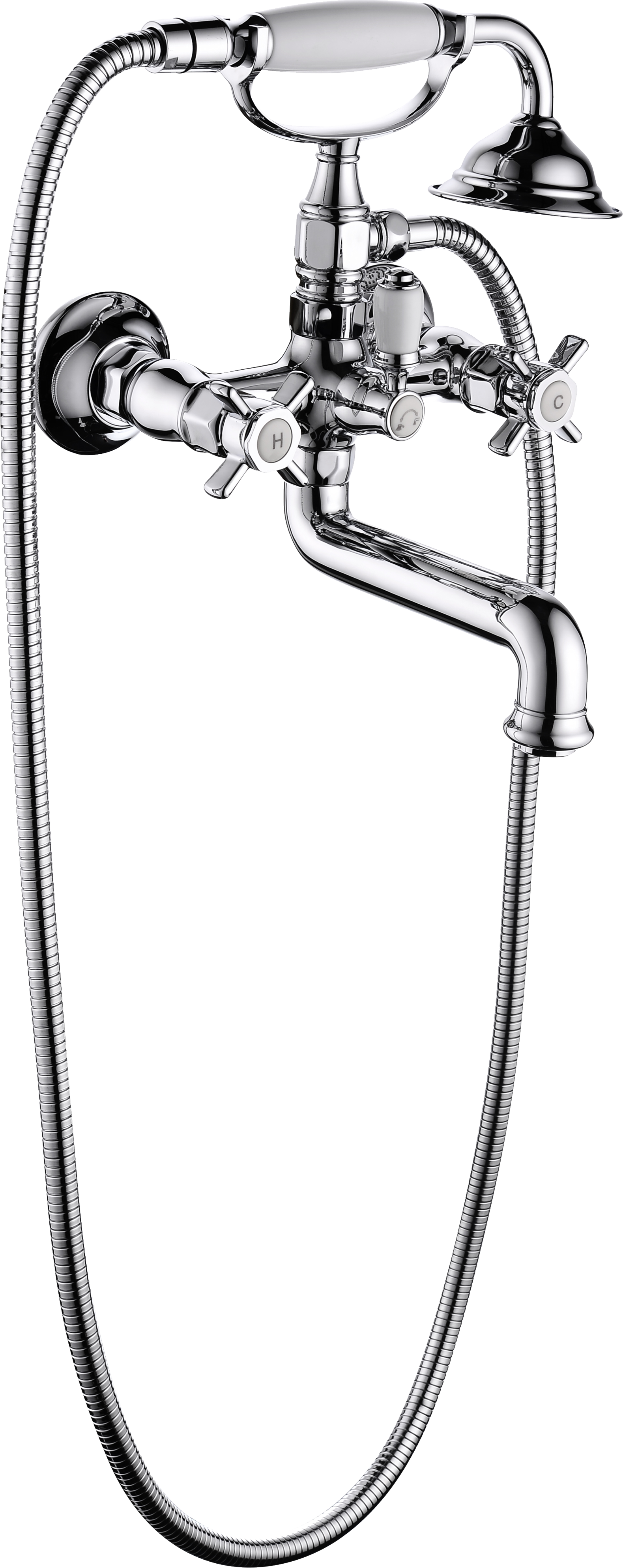 15132 Смеситель 2-ух руч. для ванны корот. "GANZER"  (6/1шт)