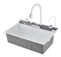 Мойка многофункциональная НЕРЖ (75х46мм) БЕЛЫЙ  САВОЛ