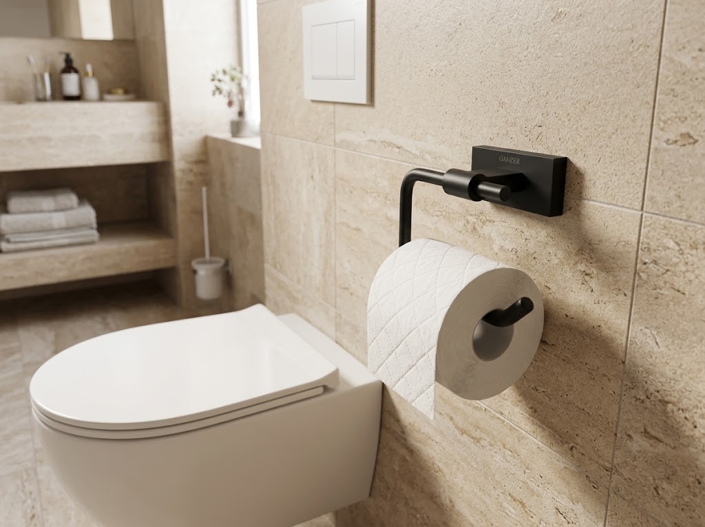 88033-C Б/держатель без крышки (ЧЕРНЫЙ) GANZER (20/1шт)