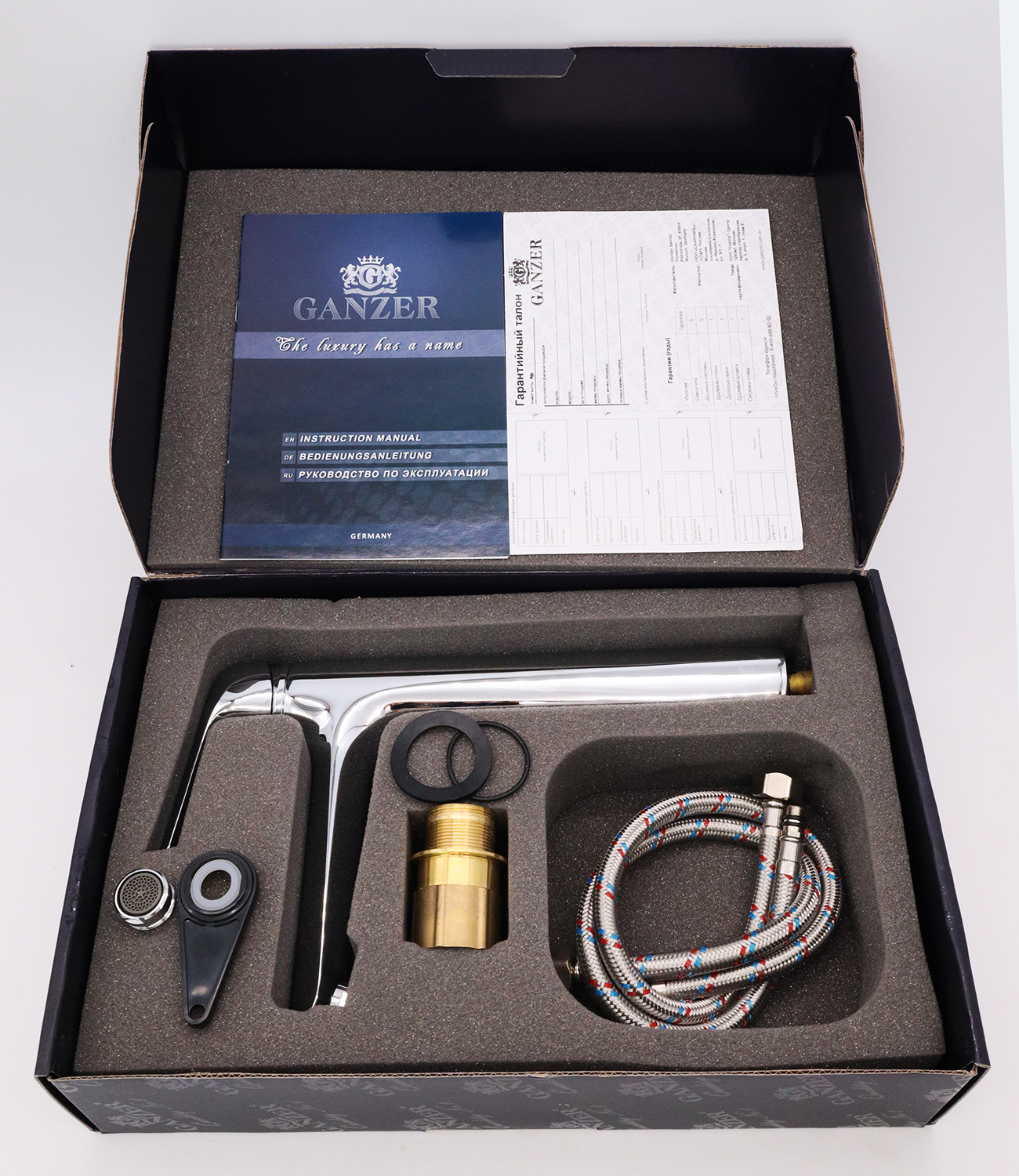 24012 Смеситель для умыв. (высокий) "GANZER"  (10/1шт)