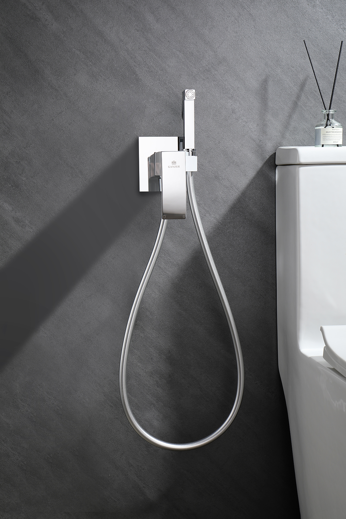 44157-F Смеситель встраиваемый с ГИГ. душем (БЕЛЫЙ) GANZER (10/1шт)