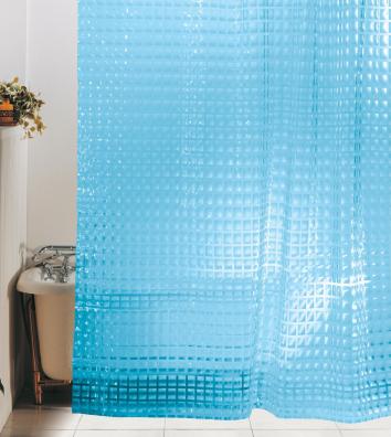 Штора для ванной 3D (180*180см) СИНИЙ  САВОЛ  (25/1шт)