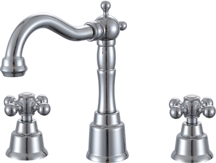 09114  Смеситель на борт раковины (3-отв, ХРОМ)  GANZER  (10/1шт)