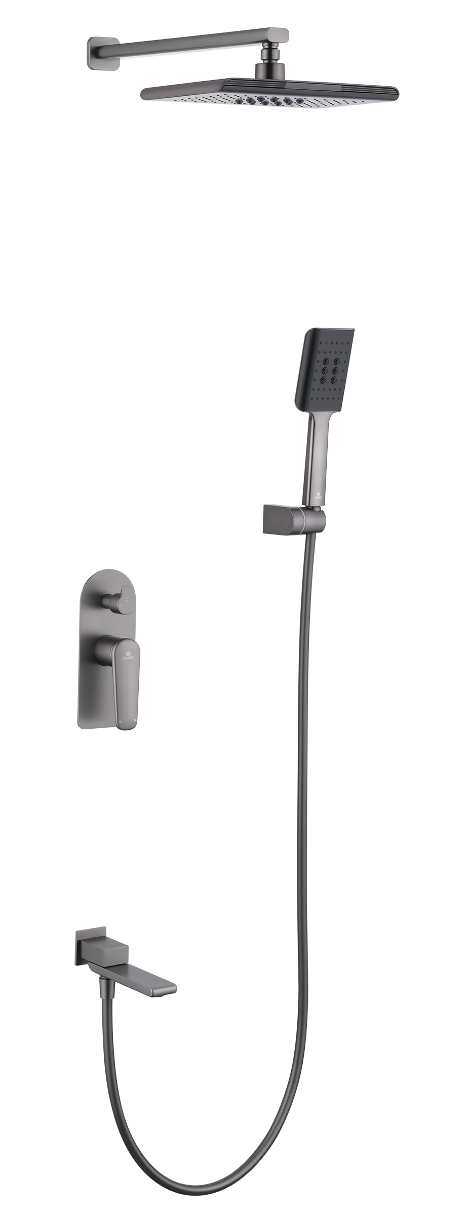 02165-Q Смеситель встраиваемый для душа с 3-функ. (ГРАФИТ) GANZER (6/1шт)