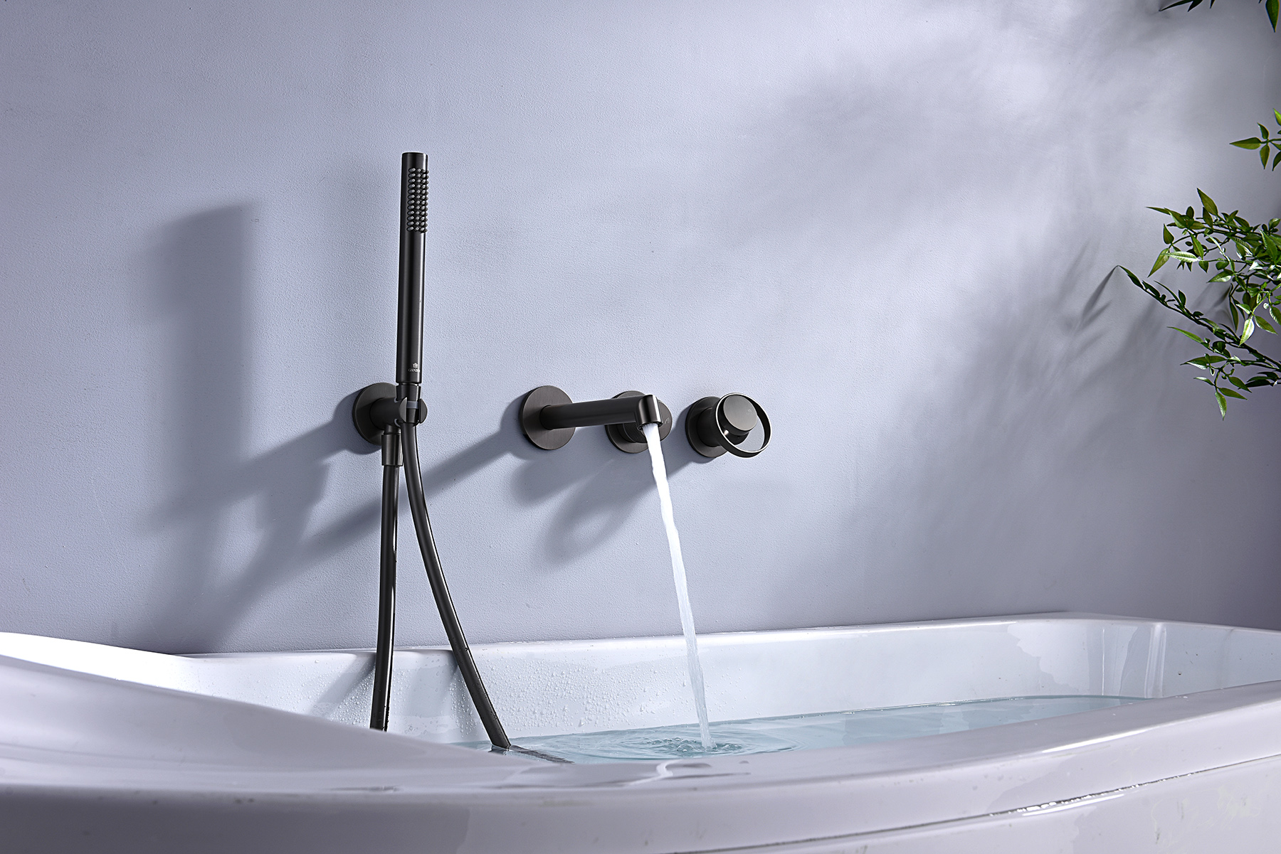 19134-Q Встроенный смес. для ванны  (ГРАФИТ) GANZER  (6/1шт)